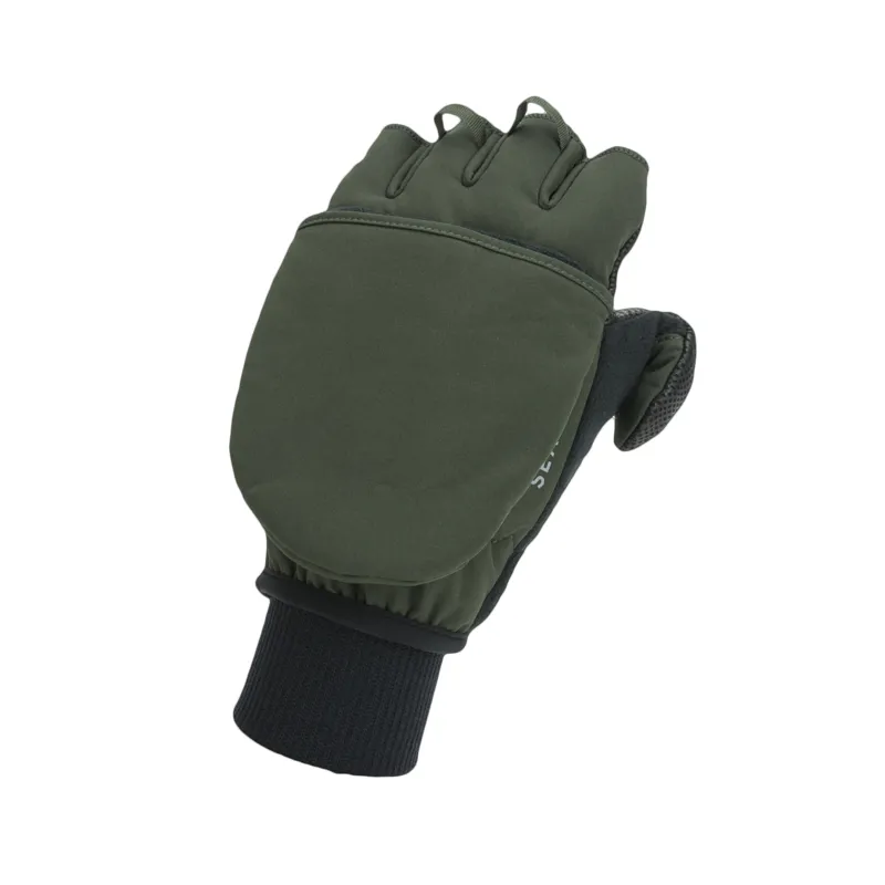 Sealskinz Walpole Windproof Cold Weather Convertible Mitt Olive Green/Black